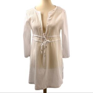 Capelli White Cotton Popover Swim Cover Up